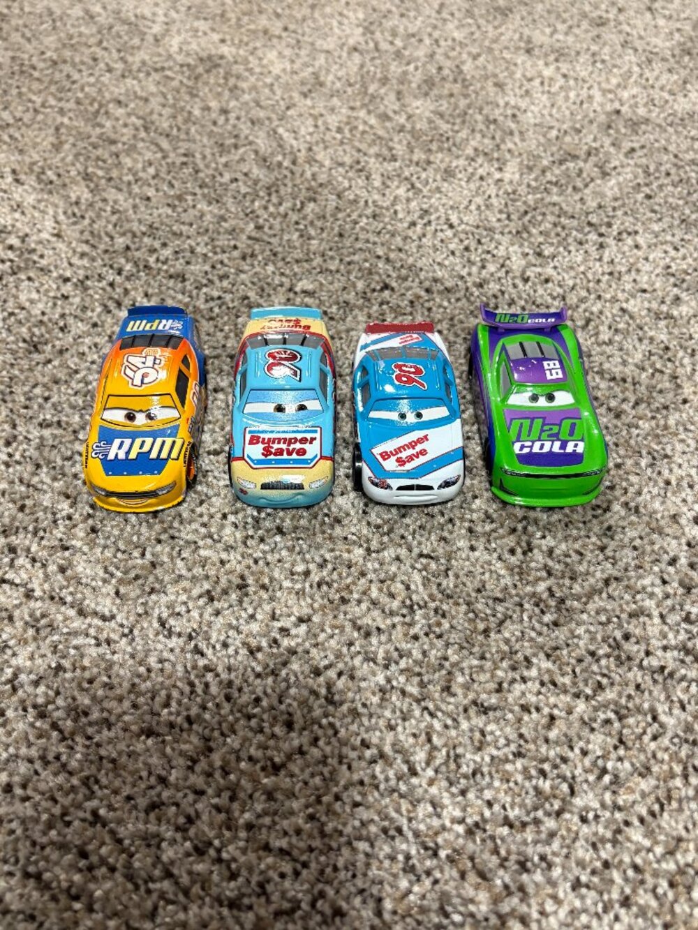 Disney Pixar Cars Piston Cup Racer Lot RPM Bumper Save N2O Cola
